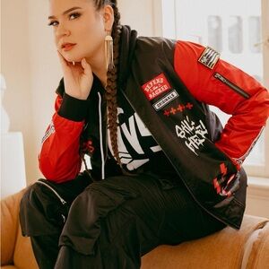 NTVS Bomber jacket  Black and Red Jacket XL